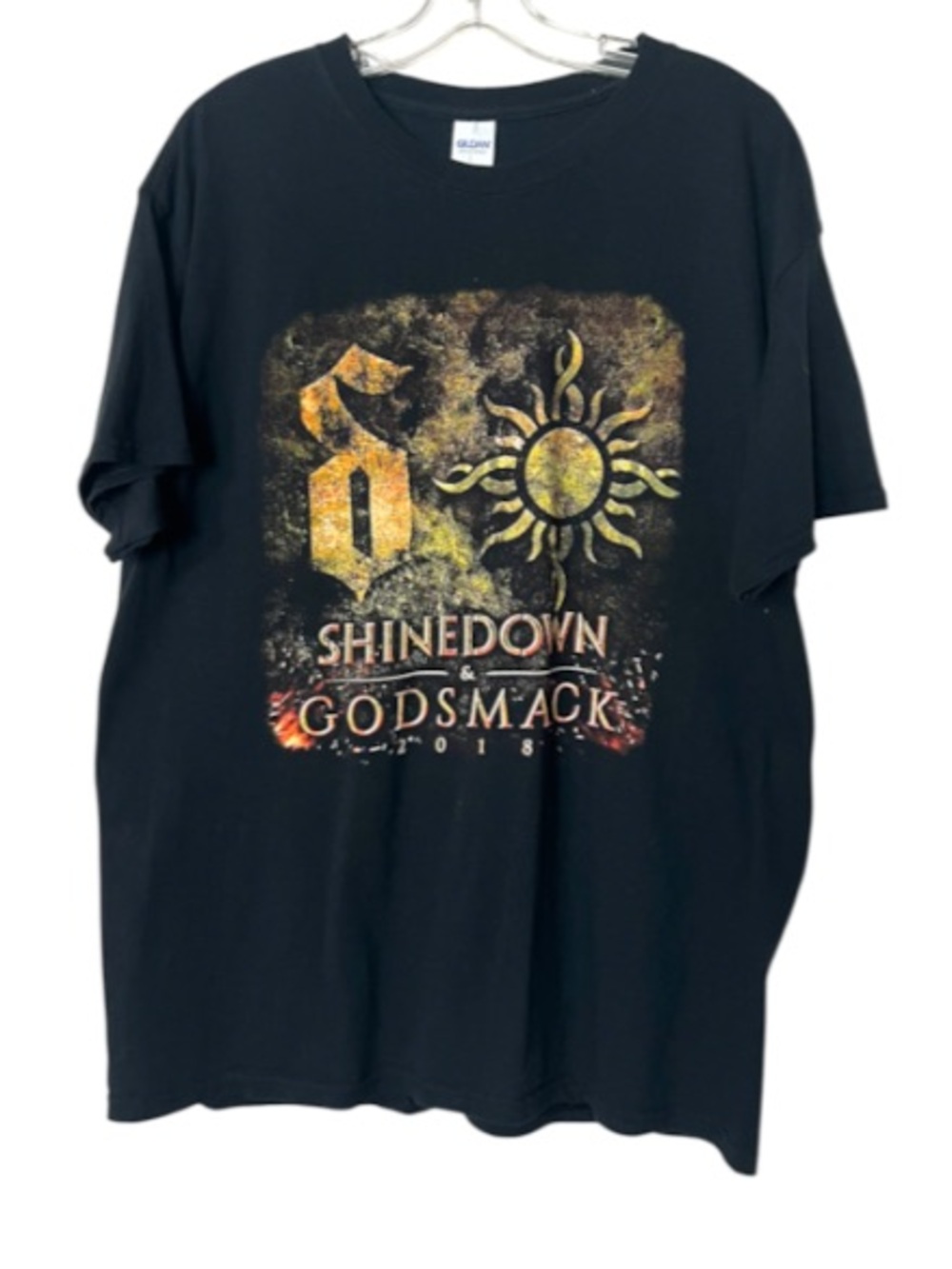 Shinedown Godsmack 2018 Tour Concert T Shirt Black Gildan Ultra Cotton Rock Tee